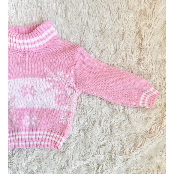 90’s Pink Snowflake Sweater 24 Months Christmas Holiday - Picture 2 of 8